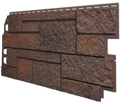 Фасадные панели (Цокольный Сайдинг) VOX Sandstone Темно-коричневый от производителя  Vox по цене 570 р