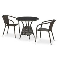 Комплект плетеной мебели из иск. ротанга T707ANS/Y137C-W53 Brown 2Pcs