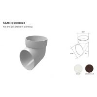 Колено сливное ПВХ Белый Колено сливное ПВХ Белый